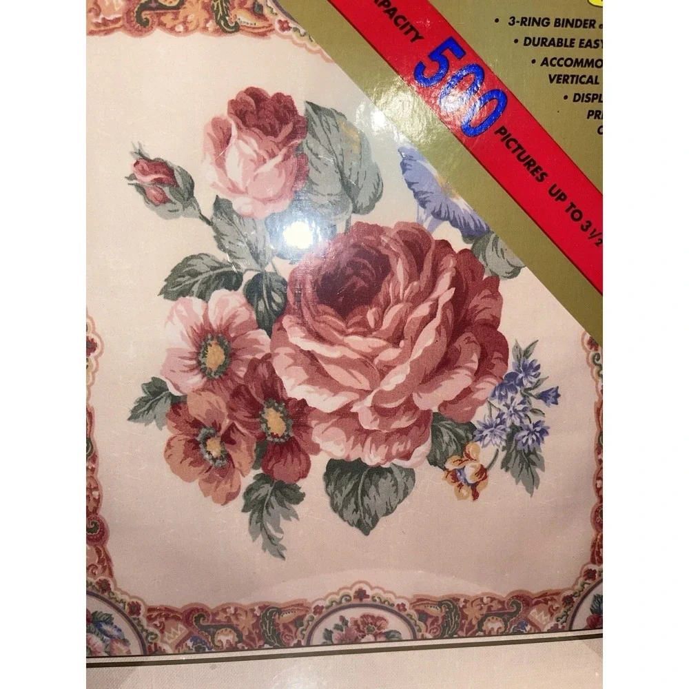 Vintage Sealed New Photo Album Binder Floral Roses Made In USA Cottage Core